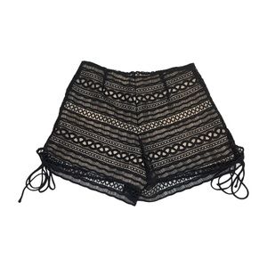 Sugar + Lips: Lace Black Shorts with Cream Contrast